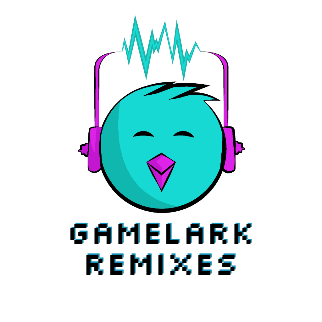 final logo for GameLark Remixes, branding, graphic design, lark, bird, headphones