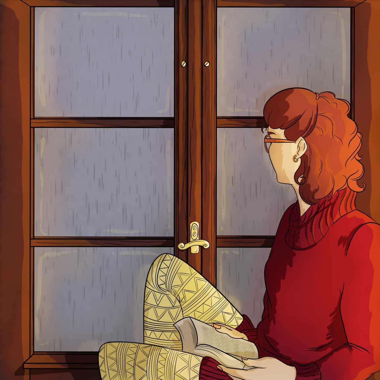 illustration, artwork, by the window, personal