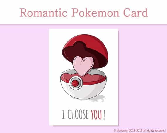 I Choose You Romantic Card, Valentine's Day Card, Pokemon Romantic Card, Cute, Proposal Card, Gift, for him, for her