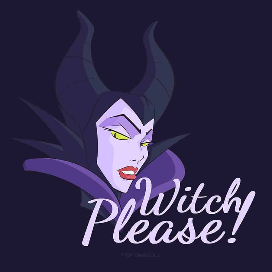 Halloween Shirt of Maleficent "Witch Please!" Bitch Please One Liner Design