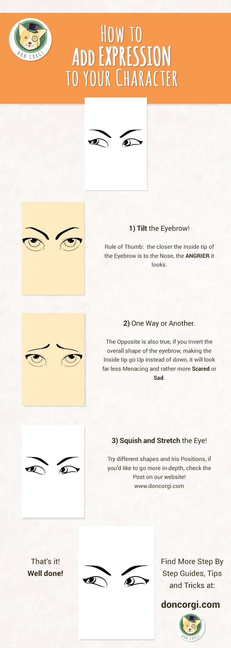 Draw Facial Expressions - Eye Expressions by Don Corgi
