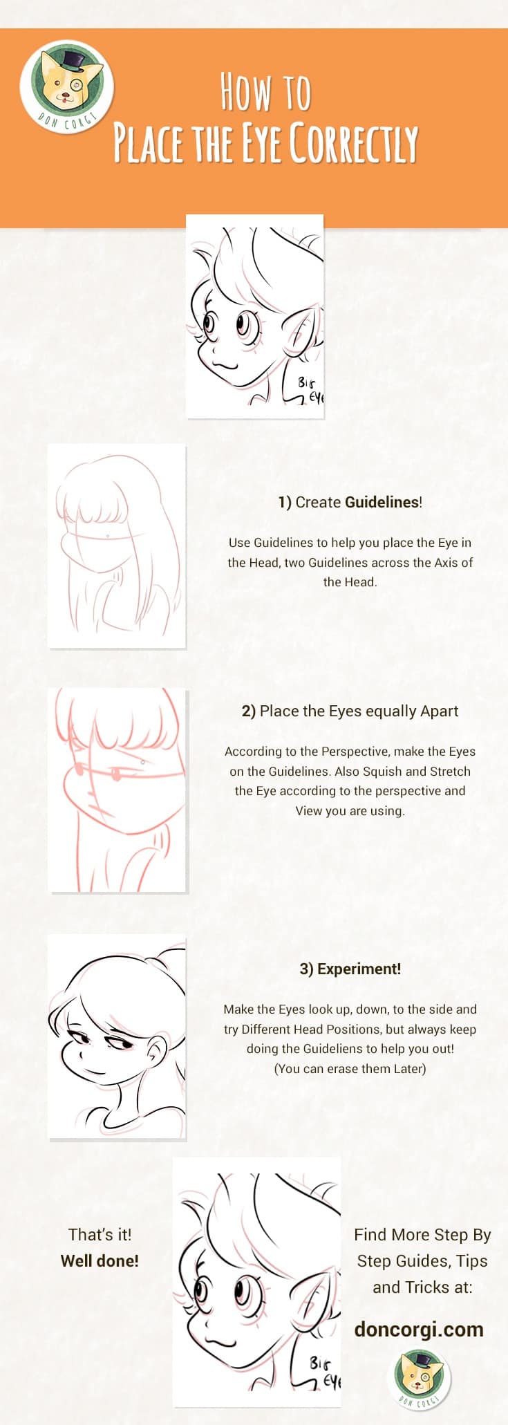 How to Draw Eyes - Face Proportion by Don Corgi