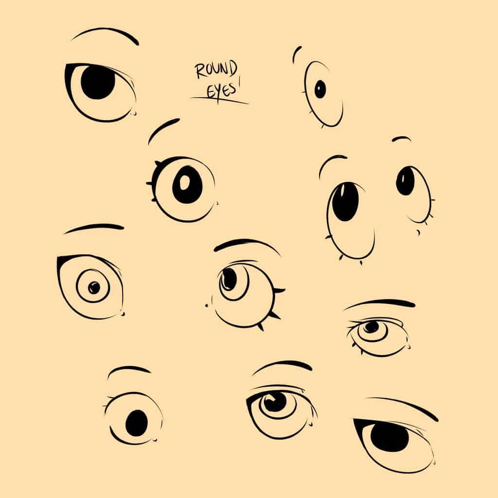 How to Draw Eyes - Cute Round Anime Eyes